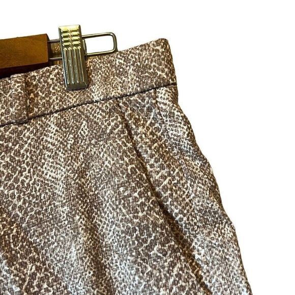 Snakeskin Print Shorts‎ High Waist Tailored Neutral Tan Brown Casual Chic - Picture 2 of 7